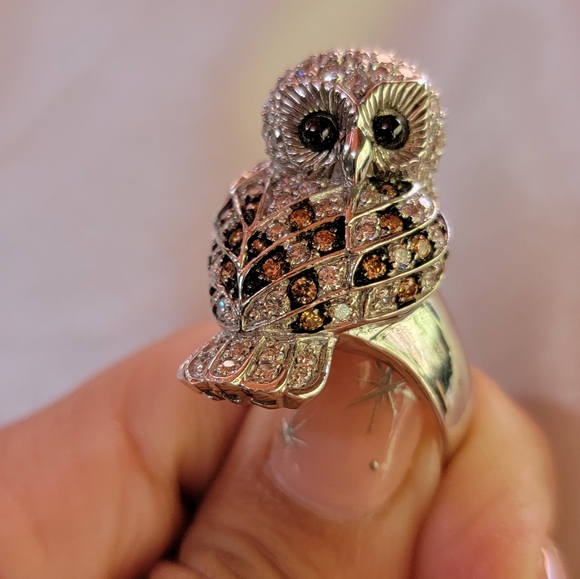 Adorable Sterling 3d Owl Ring - Picture 1 of 4